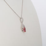 14K white gold padparadscha sapphire pendant