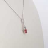 14K white gold padparadscha sapphire pendant