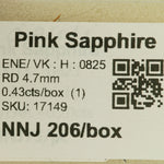 0.43 carat natural pink sapphire round 4.7mm loose gemstone – view 2
