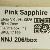 0.43 carat natural pink sapphire round 4.7mm loose gemstone – view 2