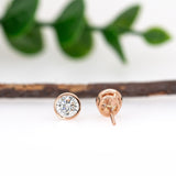 5mm Round - 14K Solid Gold Lab Diamond Solitaire Studs