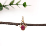 Rhyah 14K Yellow Gold 1.95cts Ruby Diamond Pendant | Oval 9x7
