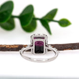 Saisha 14K White Gold Bi-Color Tourmaline Diamonds Ring | EM 10x8mm