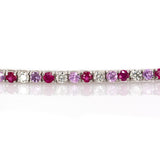 Bella 14K Solid Gold Ruby, Pink Sapphire & Diamond Tennis Bracelet | RD 2.6mm | Customizable