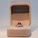 14K rose gold star ruby ring