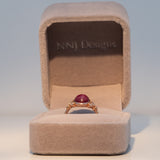 14K rose gold star ruby ring