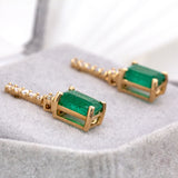 Eira 14K Solid Gold Emerald Ring with Natural Diamonds Accents | Emerald cut , 7x5mm