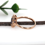 Chandra 14K Rose Gold 1.76Cts Ceylon Sapphire Diamond Ring | Oval 8x6mm