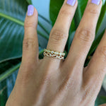 14K rose gold diamond band