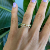 14K rose gold diamond band