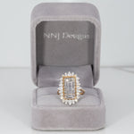 14K two-tone gold lab diamond semi-mount ring setting