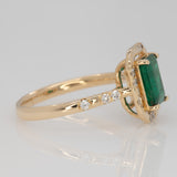 Jimin 1.6ct AAA  Zambian Emerald Ring with Natural Diamond Accents in Solid 14K Gold – Elegant Fine Jewelry Statement Gift for Her