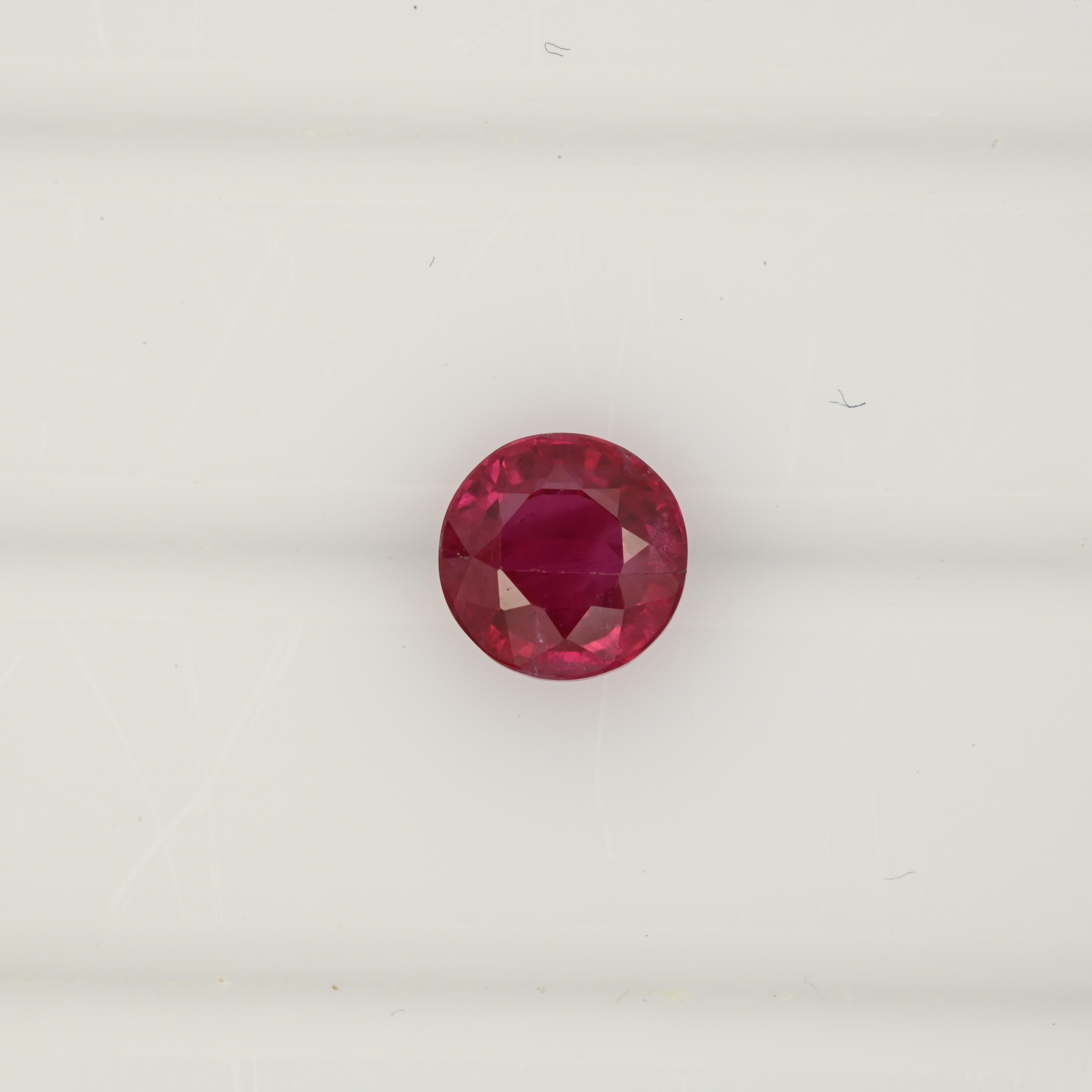 GIA-Certified Burma Ruby Round Cut 5.8x5.7mm 1.01 Cts – Luxurious Loose Gemstone for Fine Jewelry and Investment