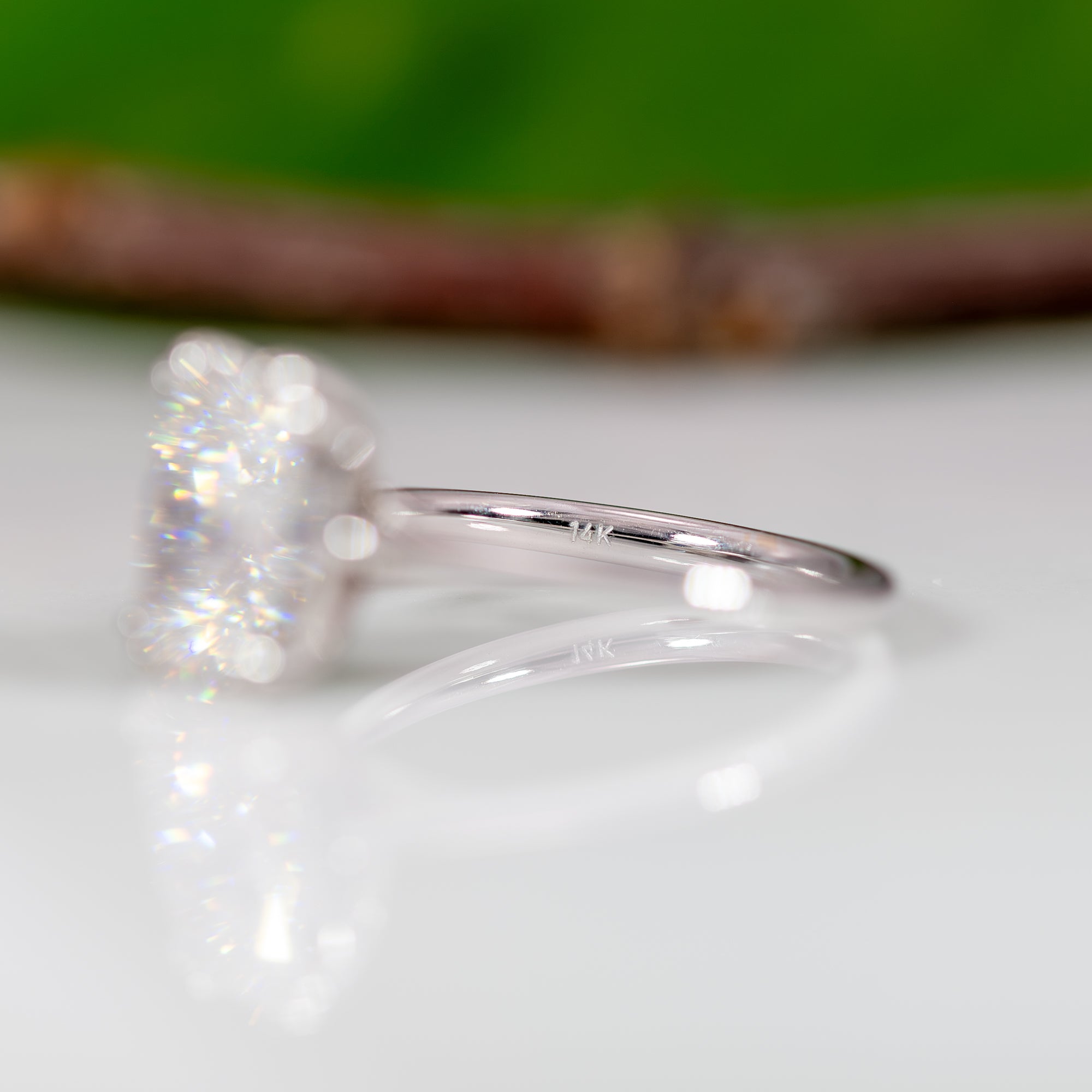 14K white gold lab grown diamond ring