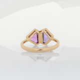Kahani 1.9Ct Pink & Purple Sapphire Ring with Natural Diamond Accents in Solid 14K Gold: Elegant Bi-Color Sapphire Ring