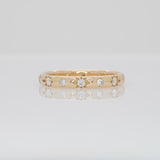 Minimalist Diamond Band in Solid 14K Gold – Star Set Round Diamonds Modern Elegant Fine Jewelry Ring