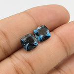 Square Cushion Cut London Blue Topaz Loose Gemstone 10
