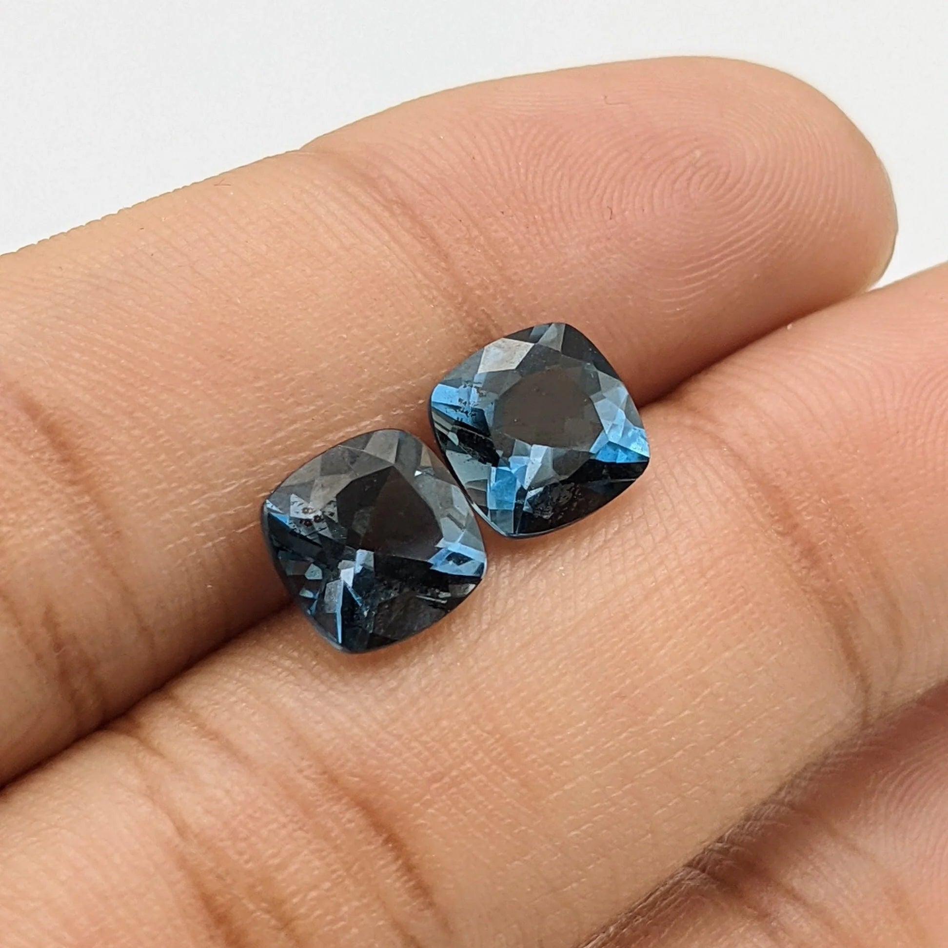 Square Cushion Cut London Blue Topaz Loose Gemstone 10