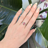 GIA Certified 1.1Ct Orange-Pink Sapphire  Ring with Natural Diamonds: Solid 14K Gold, 7x5mm
