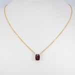 14K yellow gold red spinel necklace