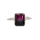 Saisha 14K White Gold Bi-Color Tourmaline Diamonds Ring | EM 10x8mm