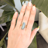 Astra Solid 14k Gold Boulder Opal Statement Ring with Natural Diamonds Accents