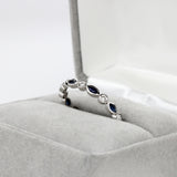 Neelima 14K White Gold Ceylon Sapphire Diamond Band