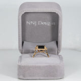 14K yellow gold bi-color tourmaline ring