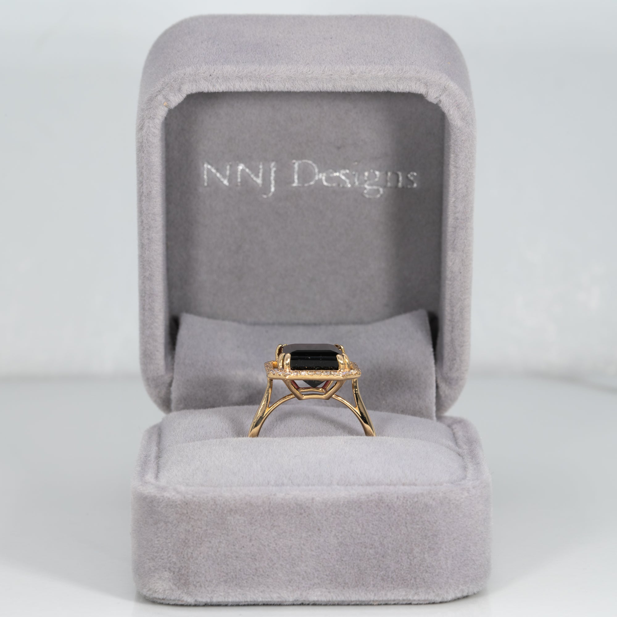 14K yellow gold bi-color tourmaline ring