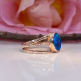 14K rose gold boulder opal ring