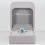 14K rose gold cambodian blue zircon ring