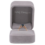 14K rose gold London blue topaz ring with diamond accents