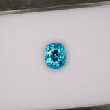 natural cambodian blue zircon oval loose gemstone