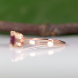 14K rose gold bi-color tourmaline ring