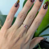 14K rose gold padparadscha sapphire ring