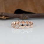 14K rose gold diamond band