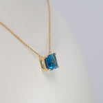 14K Yellow Gold Swiss Blue Topaz Necklace