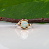 14K yellow gold Ethiopian opal cabochon ring