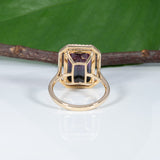 14K yellow gold bi-color tourmaline ring