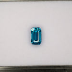 natural cambodian blue zircon emerald cut loose gemstone