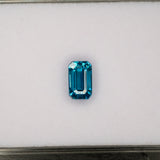 natural cambodian blue zircon emerald cut loose gemstone
