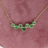 Monika 14K Yellow Gold Tsavorite Garnet Necklace | Attached Chain