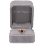 14K yellow gold orange spinel estate solitaire ring