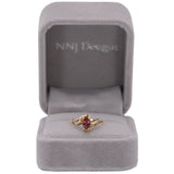 14K yellow gold orange spinel estate solitaire ring