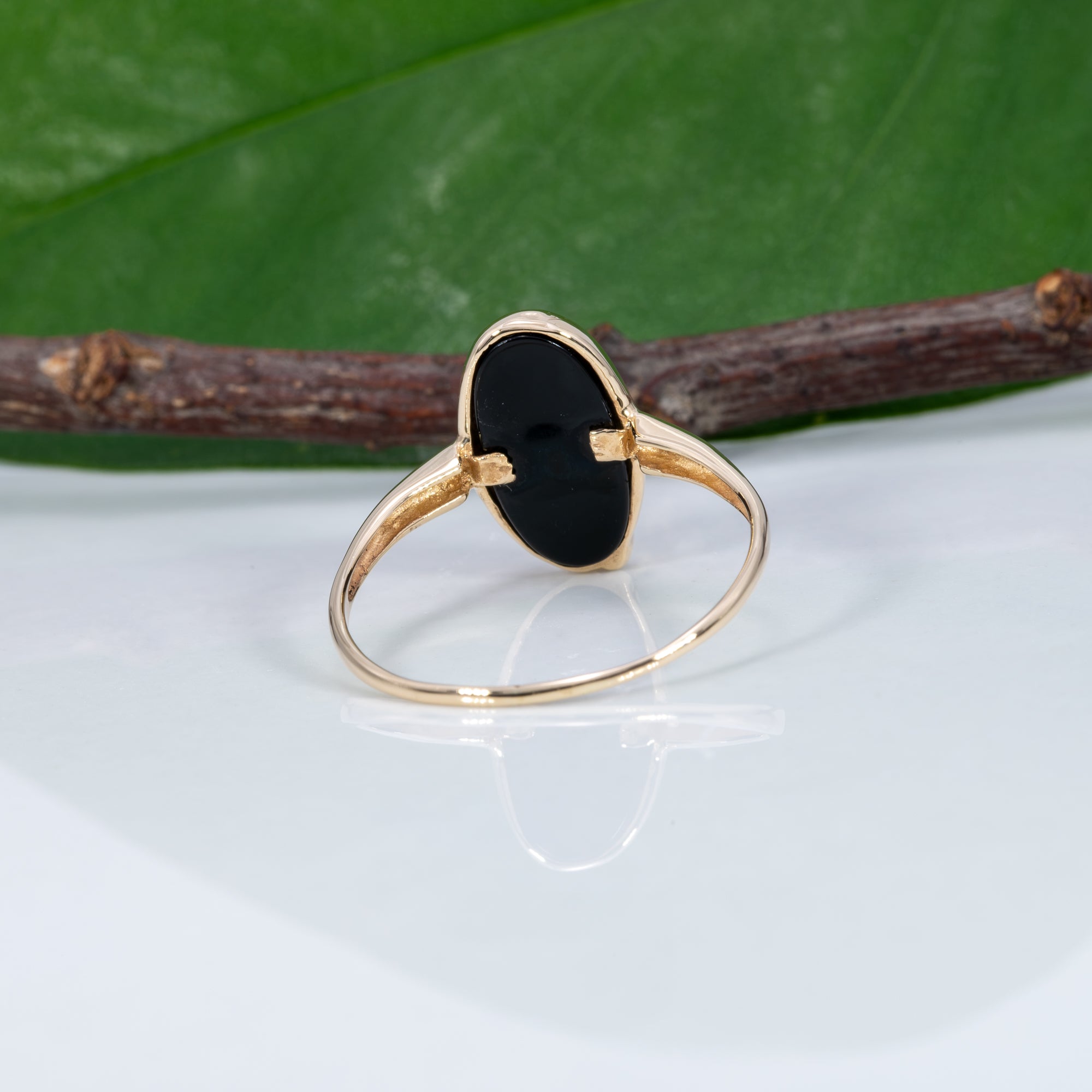 10K yellow gold black onyx ring