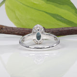 14K white gold montana sapphire ring