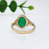 3ct Statement Emerald Ring w Natural Diamond Accents in 14K Gold | OV 11x8mm