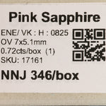 0.72 carat natural Ceylon pink sapphire oval 7x5.1mm loose gemstone – view 2