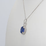 14K white gold tanzanite pendant