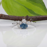 14K white gold montana sapphire ring